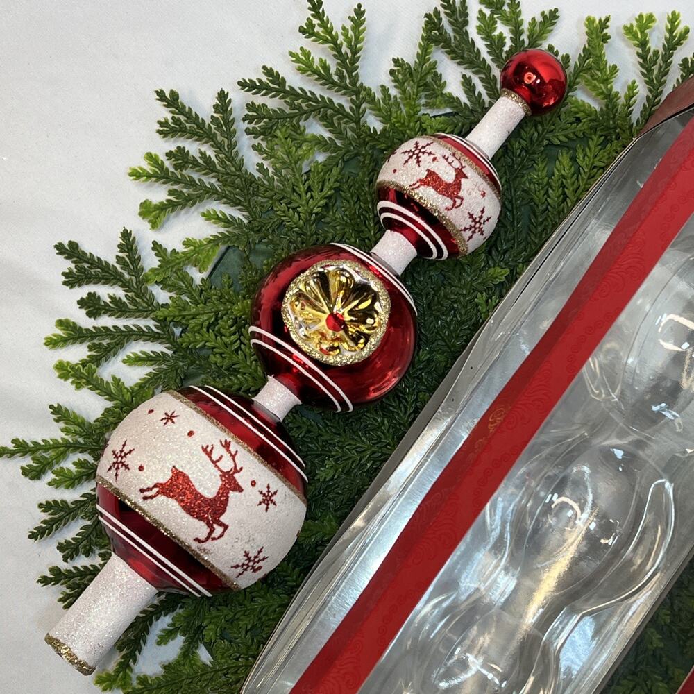 Christopher Radko Sparkle Bright Mercury Glass Finial Christmas Tree Topper 12"